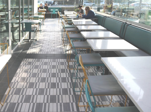 Barcode Shadow 8" Square Cement Tile TENDERGREENS