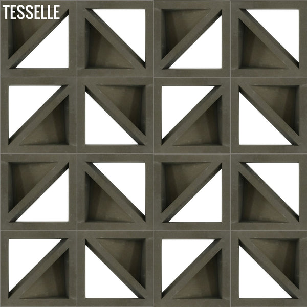 Incline Grey 11.4" Cement Breeze Block 4