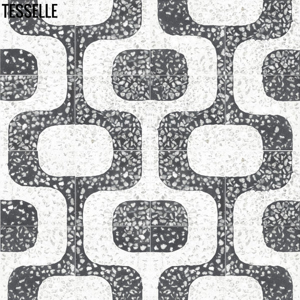 Ipanema Grande Cristal 8" Square Terrazzo Cement Tile Repeat