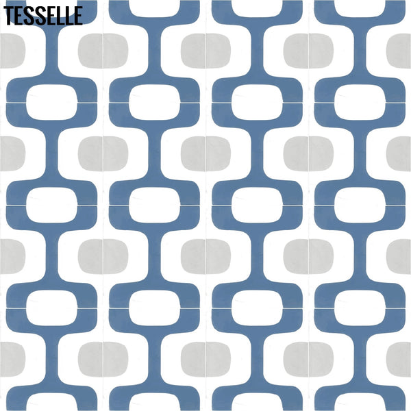 Ipanema Lago 8" Square Cement Tile in Repeat