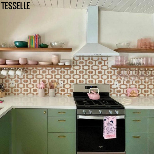 Ipanema Laranja 8" Square Terrazzo Cement Tile