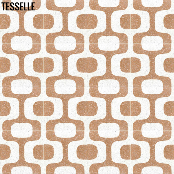 Ipanema Laranja 8" Square Terrazzo Cement Tile 1