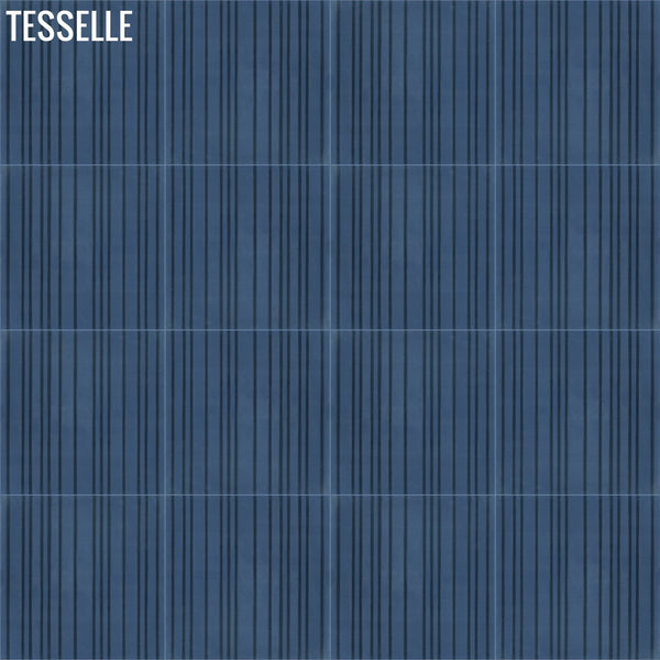Jaspé 8"x8" Square Cement Tile - Indigo Layout 2