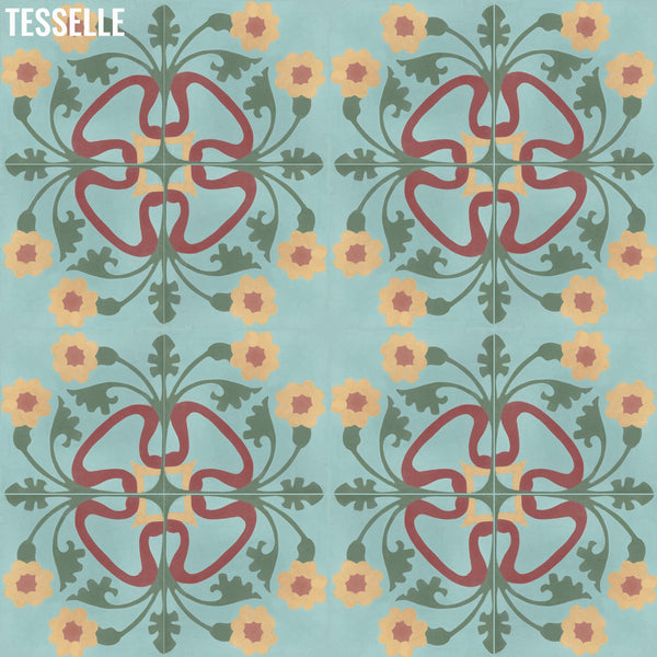 Jessamine Tulip 8" Square Cement Tile 1
