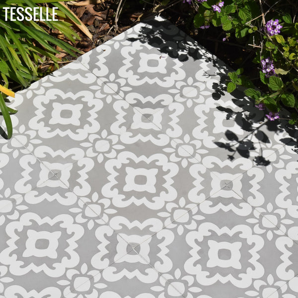 Kalikoe Valle Cement Tile installed outdoors