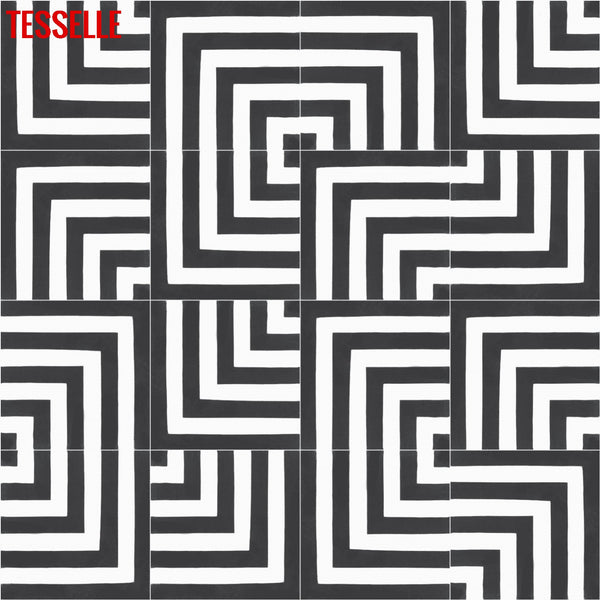 Laberinto Cebra 8" Square Cement Tile