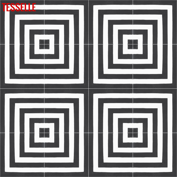 Laberinto Cebra 8" Square Cement Tile