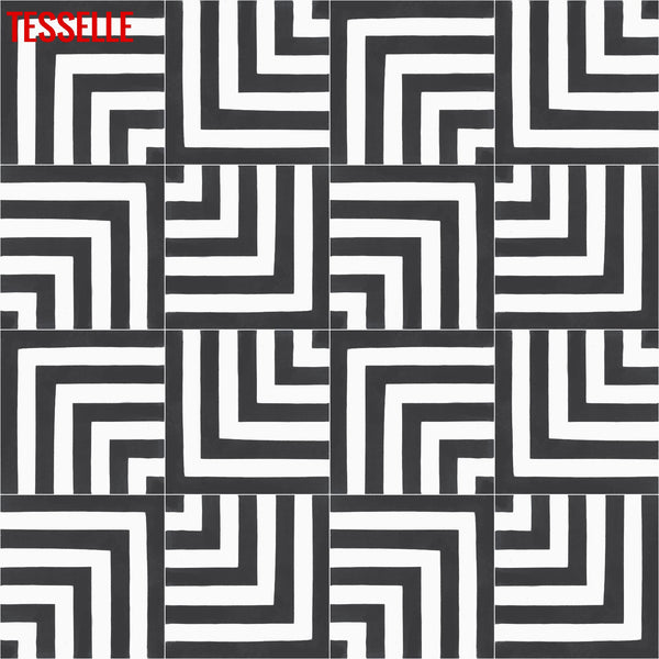 Laberinto Cebra 8" Square Cement Tile