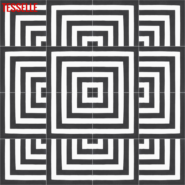 Laberinto Cebra 8" Square Cement Tile