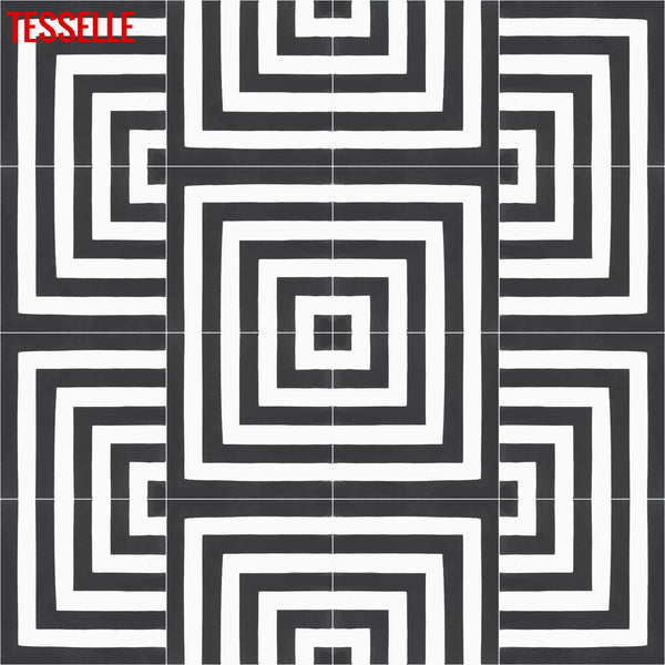 Laberinto Cebra 8" Square Cement Tile