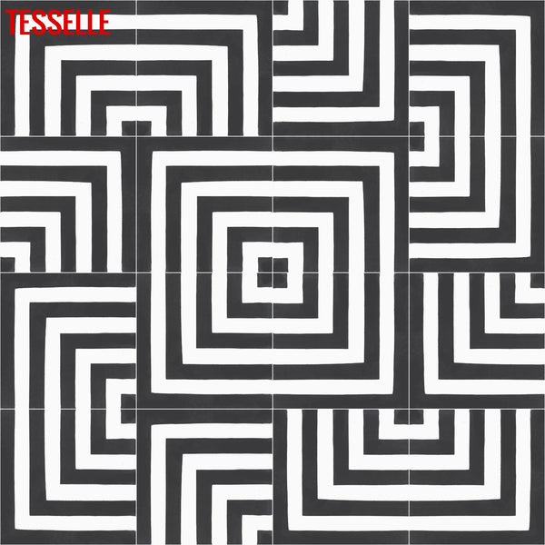 Laberinto Cebra 8" Square Cement Tile