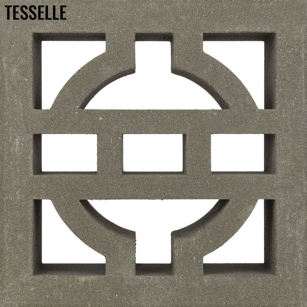 Lantern Natural Cement 7.5" Breeze Block | Grey