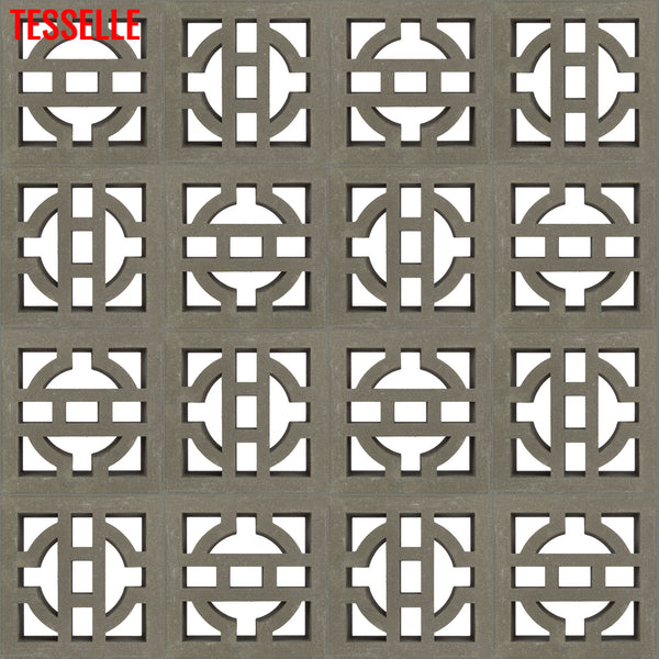 Lantern Natural Cement 7.5" Breeze Block | Grey 3