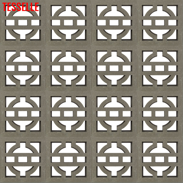 Lantern Natural Cement 7.5" Breeze Block | Grey 1