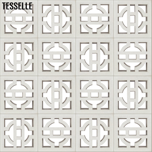 Lantern Lily White 7.5" Cement Breeze Block 3