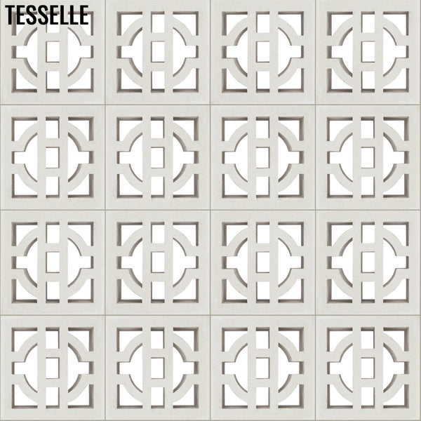 Lantern Lily White 7.5" Cement Breeze Block 2