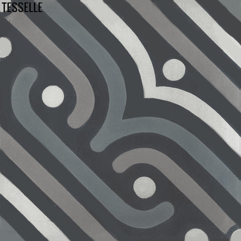 Lyon Gris 8" Square Cement Tile