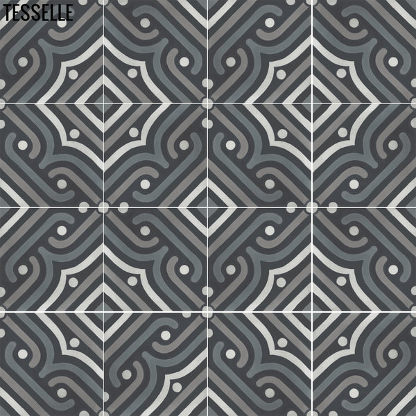 Lyon Gris 8" Square Cement Tile