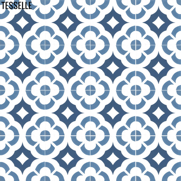 Madrid Blu 8" Square Cement Tile