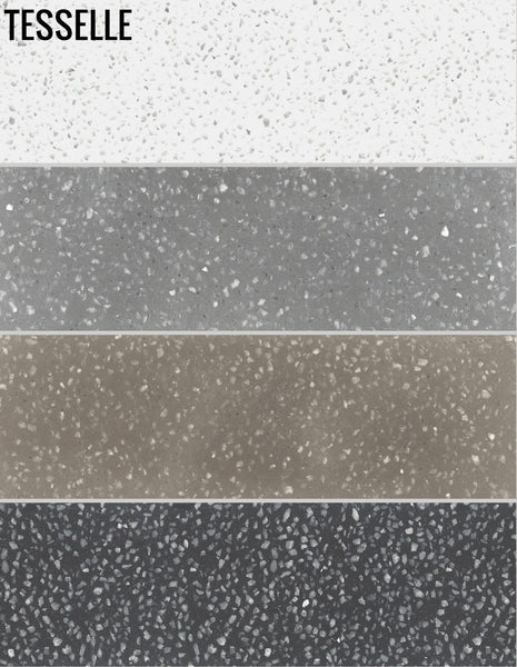 Metro Rockaway 8 x 2.5" Natural Grey Terrazzo Cement Subway Tile