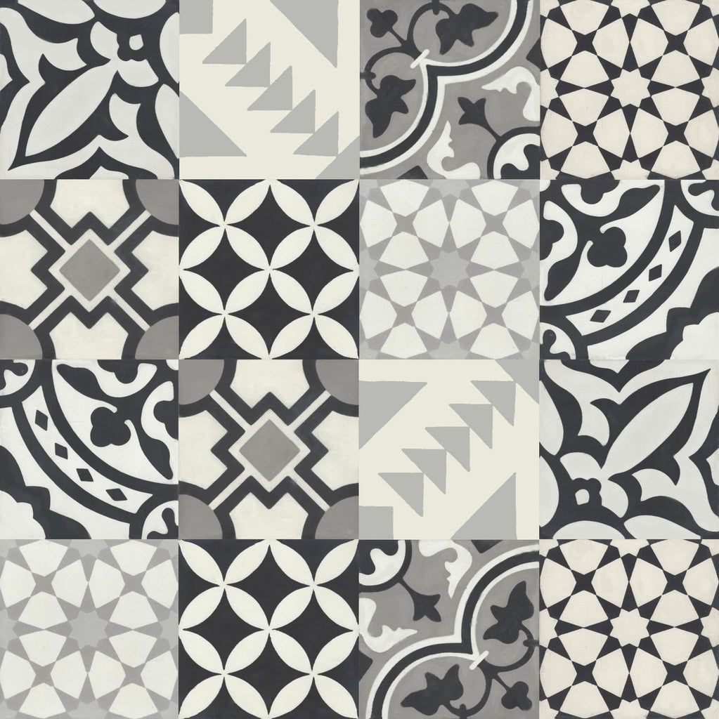 Mosaic Montage Monochrome - 8" Square Cement Tile