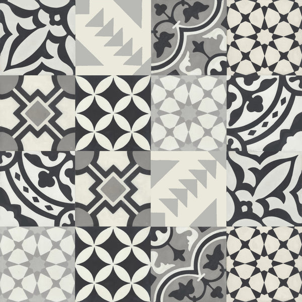 Mosaic Montage Monochrome - 8" Square Cement Tile