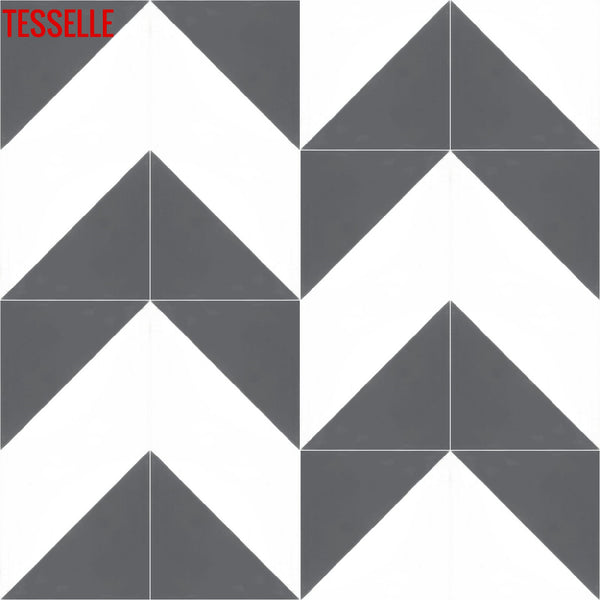 Oblique Briquet 8" Square Cement Tile10