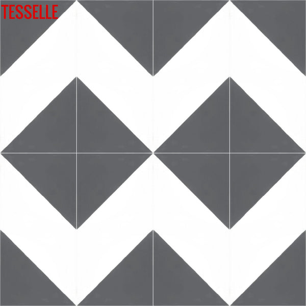 Oblique Briquet 8" Square Cement Tile11