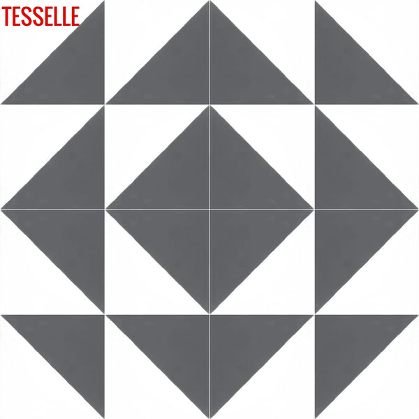 Oblique Briquet 8" Square Cement Tile2