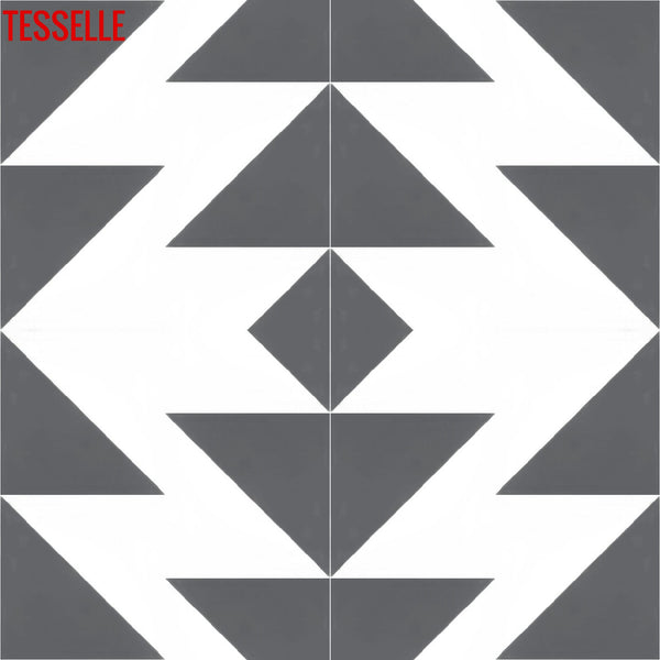 Oblique Briquet 8" Square Cement Tile6