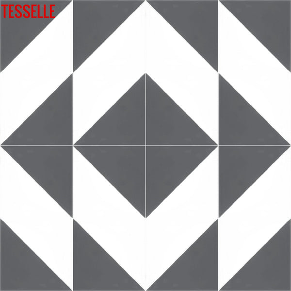 Oblique Briquet 8" Square Cement Tile7