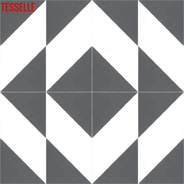 Oblique Briquet 8" Square Cement Tile7