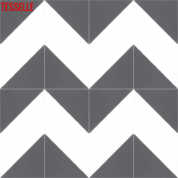 Oblique Briquet 8" Square Cement Tile8
