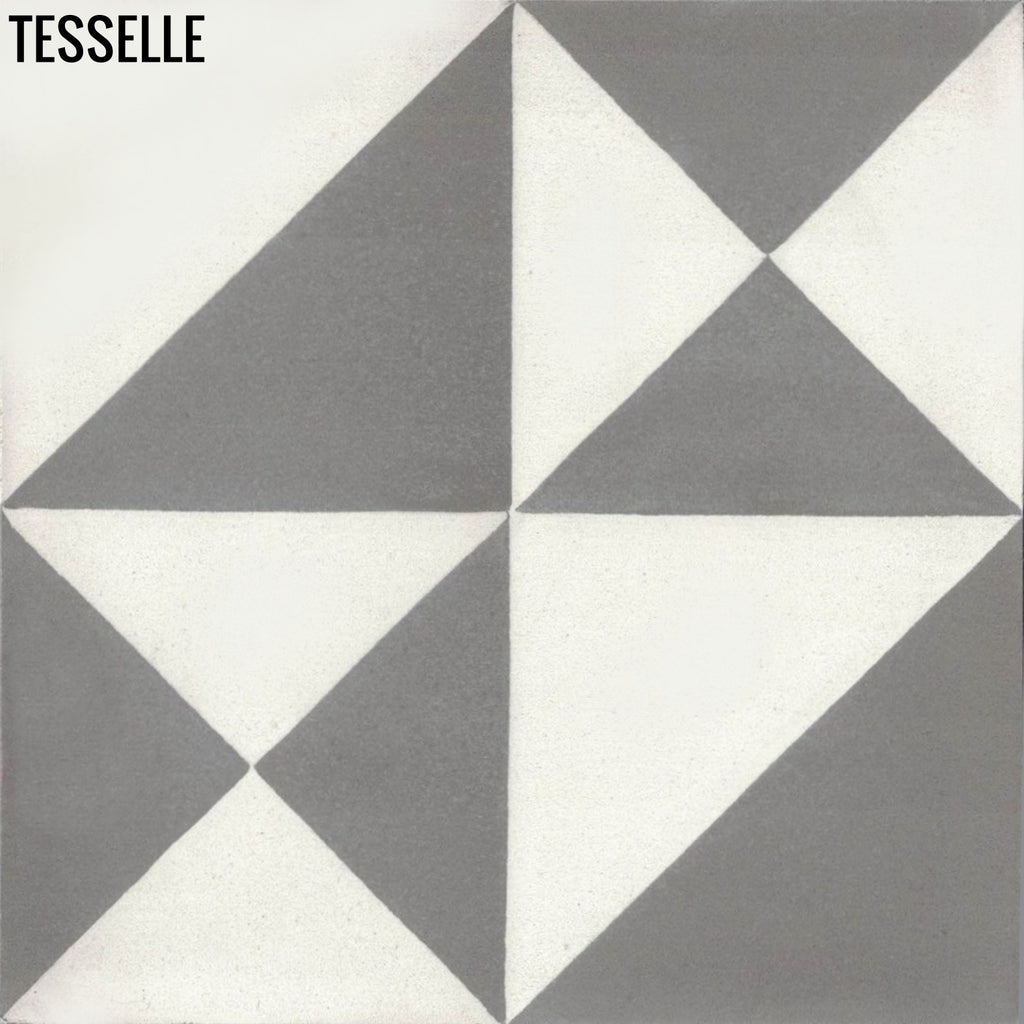 Origami 8"x8" Square Cement Tile - Promenade