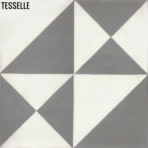 Origami 8"x8" Square Cement Tile - Promenade