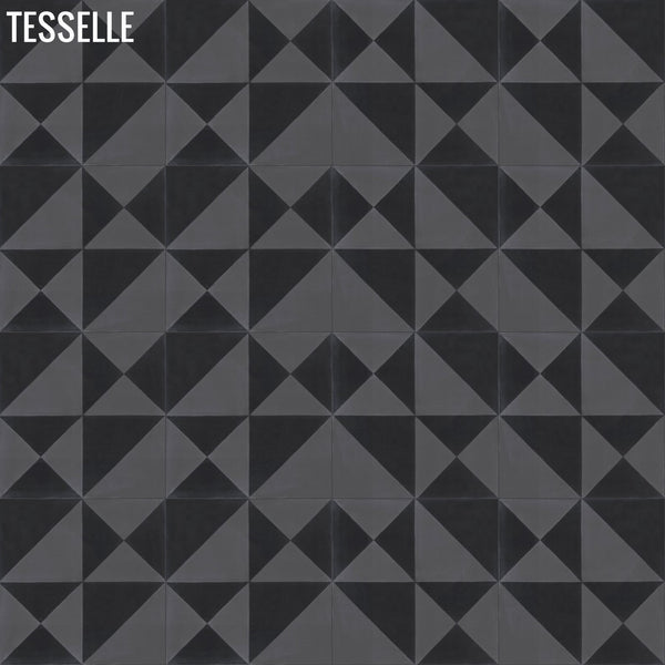 Origami 8"x8" Square Cement Tile - Strada Herringbone Layout