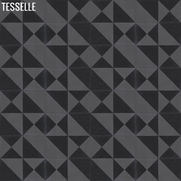 Origami 8"x8" Square Cement Tile - Strada Diagonal Layout
