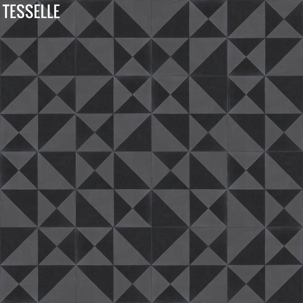 Origami 8"x8" Square Cement Tile - Strada Layout Random