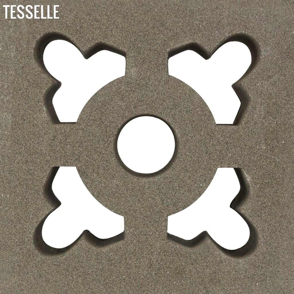 Ornament Natural Cement 7.5" Breeze Block | Grey