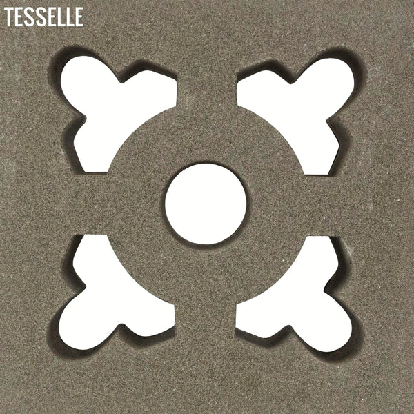Ornament Natural Cement 7.5" Breeze Block | Grey