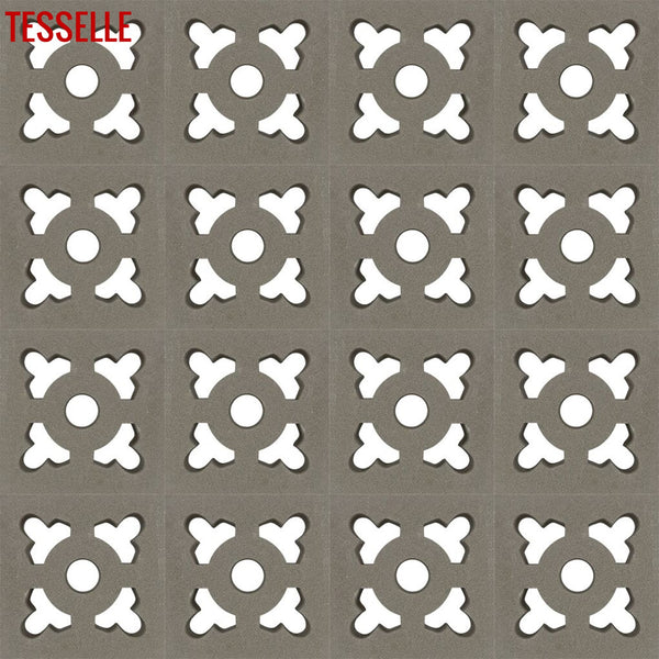 Ornament Natural Cement 7.5" Breeze Block | Grey 1