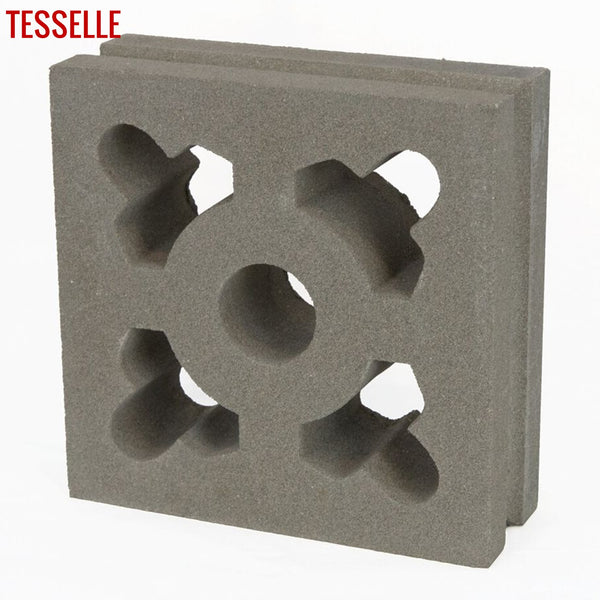 Ornament Natural Cement 7.5" Breeze Block | Grey 2