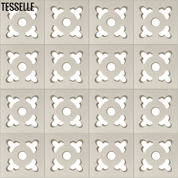 Ornament Lily White 7.5" Cement Breeze Block layout