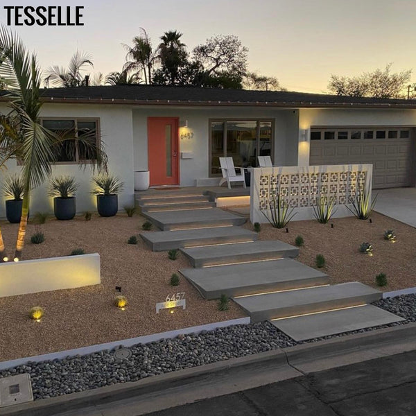 Town Square White 11.4" Cement Breeze Block 7