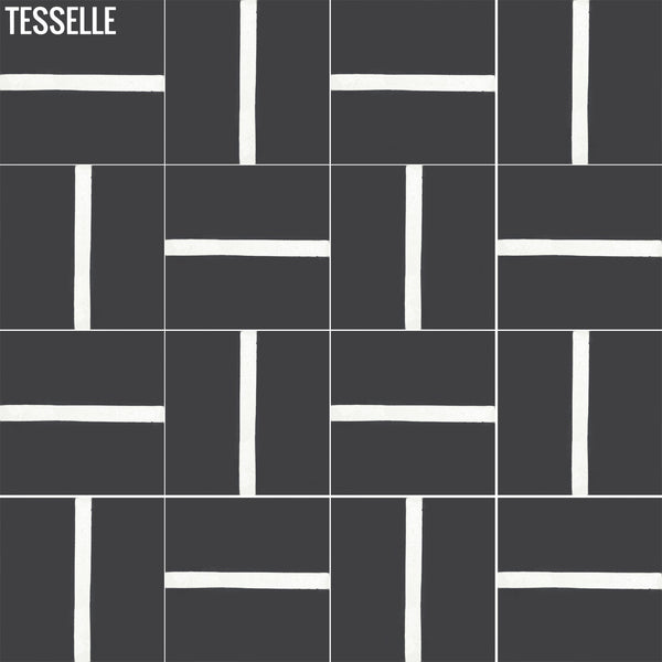 Parallel Onyx 8" Square Cement Tile 1