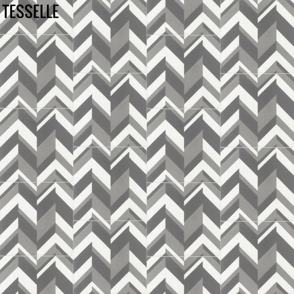 Parquet Birch 8" Square Cement Tile Layout 1