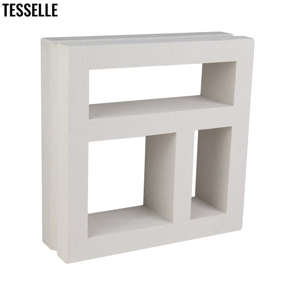 Particia Lily White 11.4" Cement Breeze Block 1