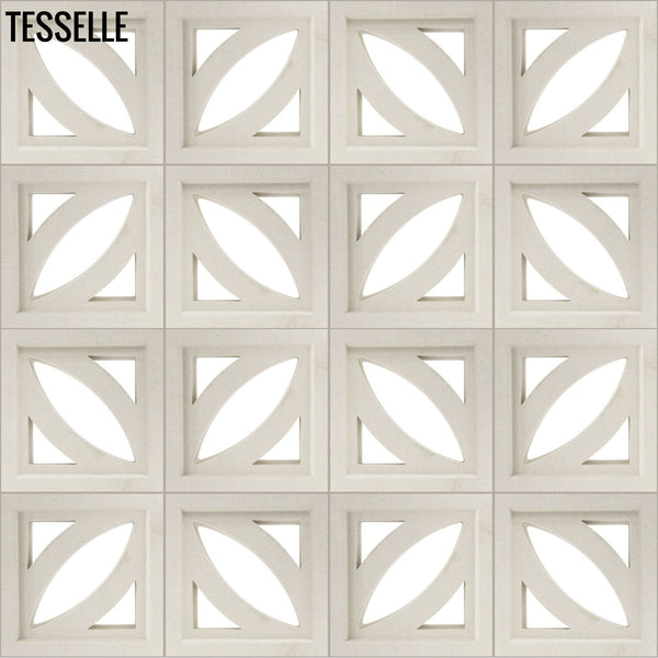 Petal Lily White 7.5" Cement Breeze Block LAYOUT1