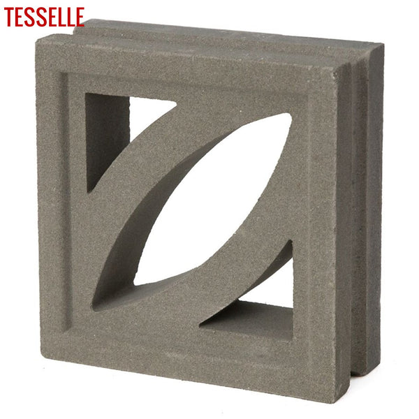 Petal Natural Cement 7.5" Breeze Block | Grey 3