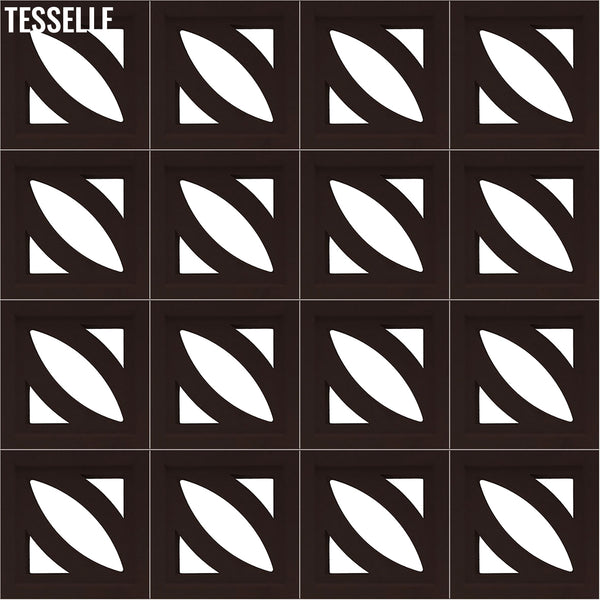 Petal Espresso Brown 7.5" Cement Breeze Block 2